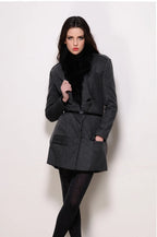 Flannel Trench Coat - Handcrafted Luxury Fashion | AmitGT Couture