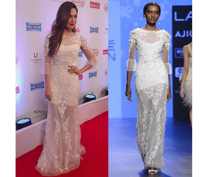 "Full Hand Embroidered White Gown -  Elegant Fashion | AmitGT Couture