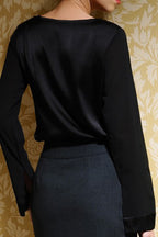 Embroidered Bow Tie Detail Top