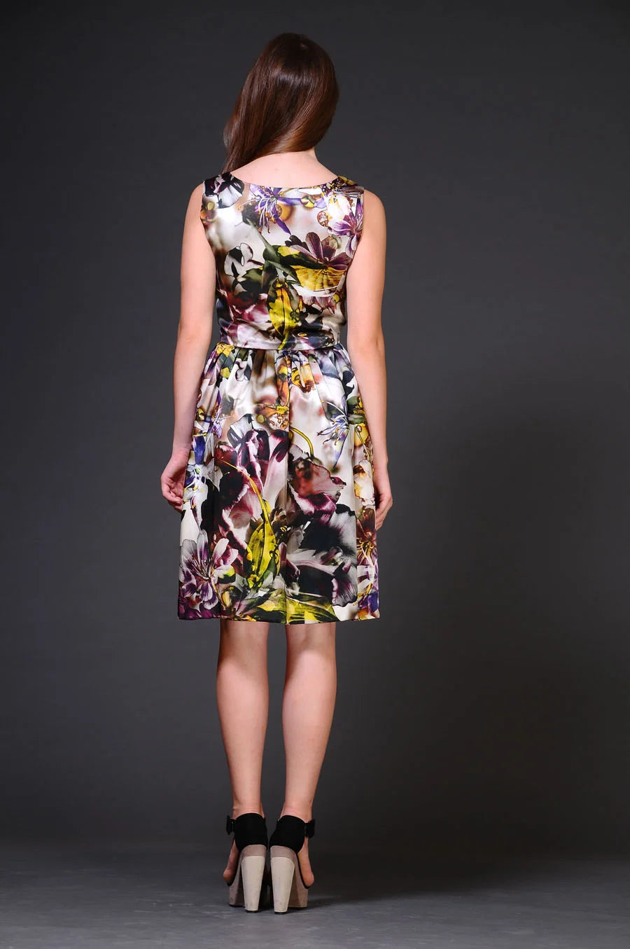 Floral Print Pleated Dress